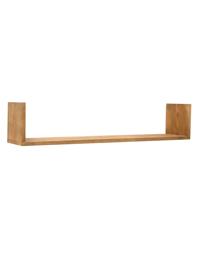Estantería de madera maciza flotante acabado roble oscuro varias medidas