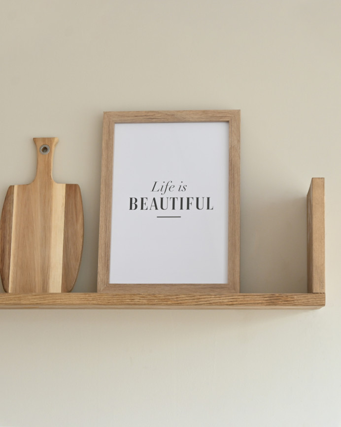 Estantería de madera maciza flotante acabado roble oscuro varias medidas