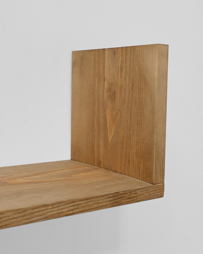 Estantería de madera maciza flotante acabado roble oscuro varias medidas