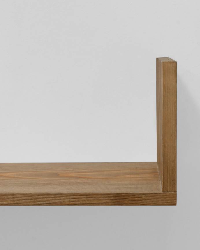 Estantería de madera maciza flotante acabado roble oscuro varias medidas