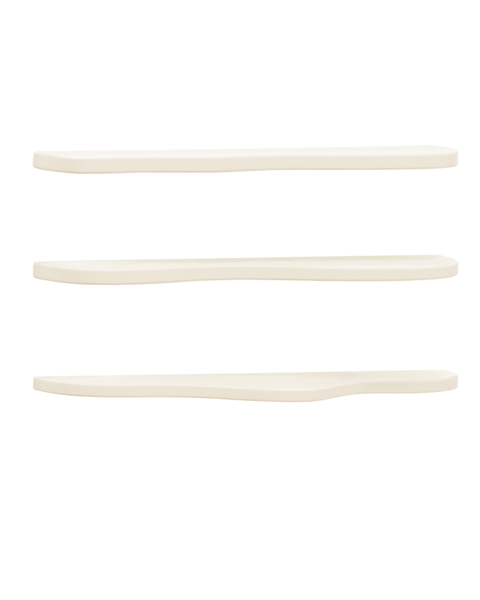 Pack 3 estanterías de microcemento en tono blanco roto de 100cm
