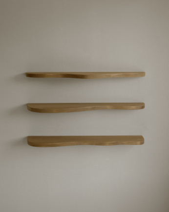 Pack 3 estanterías de madera maciza de álamo de 100cm