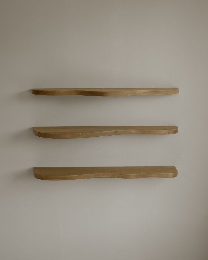 Pack 3 estanterías de madera maciza de álamo de 100cm