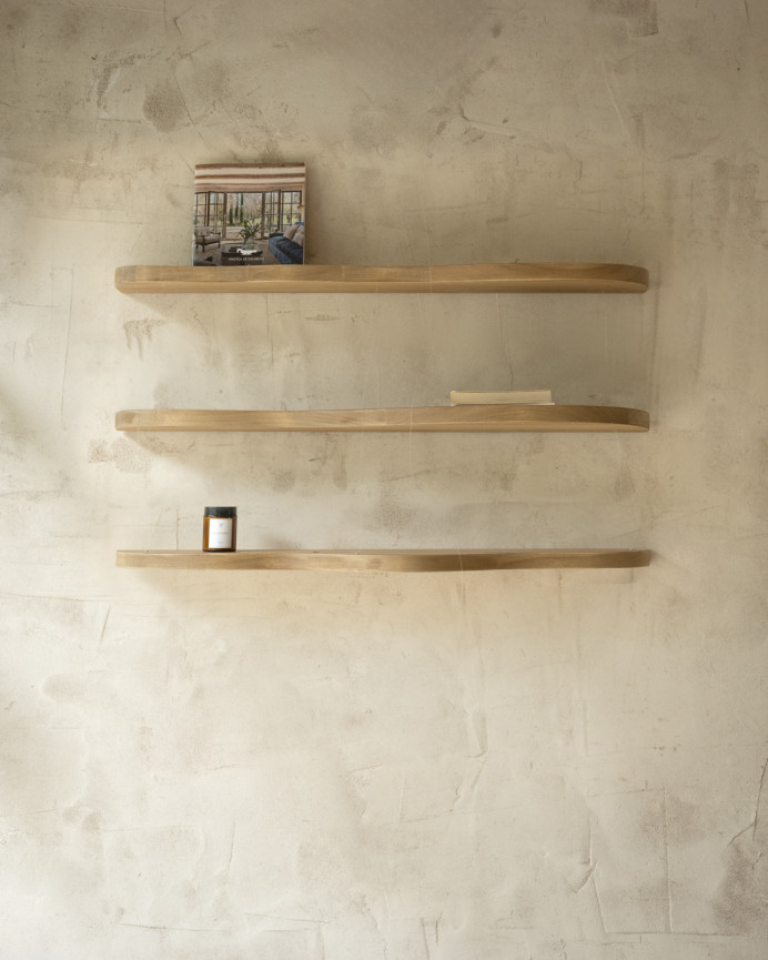 Pack 3 estanterías de madera maciza de álamo de 100cm