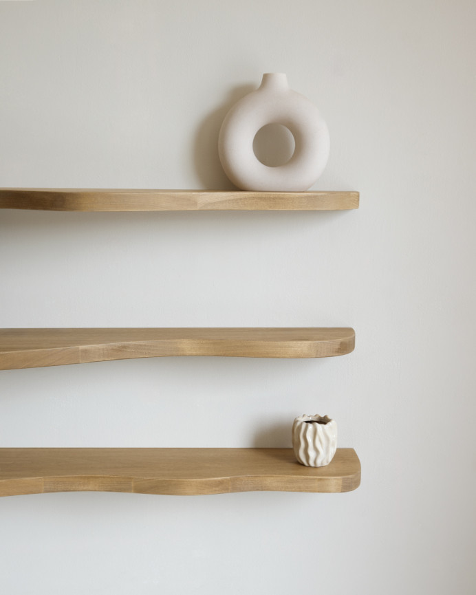 Pack 3 estanterías de madera maciza de álamo de 100cm