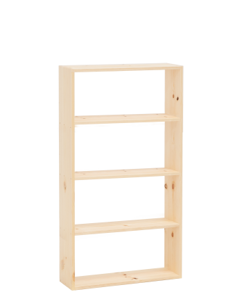 Estantería de madera maciza tono natural con 3 estantes