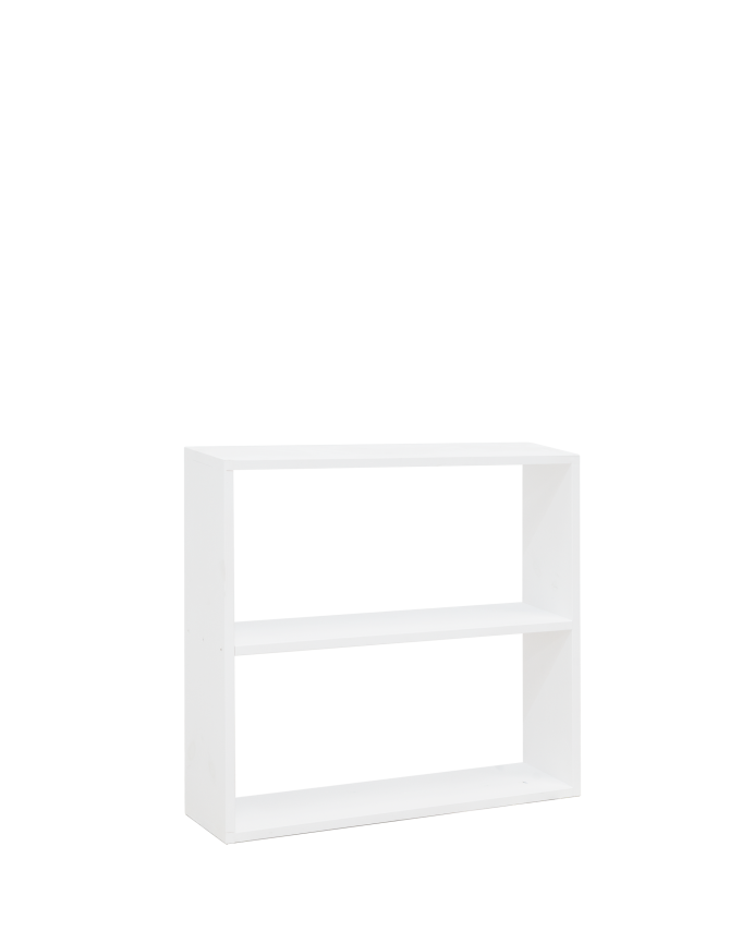 Estantería de madera maciza tono blanco con 1 estante