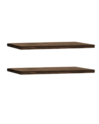 Pack 2 estanterías de madera maciza flotante tono nogal varias medidas
