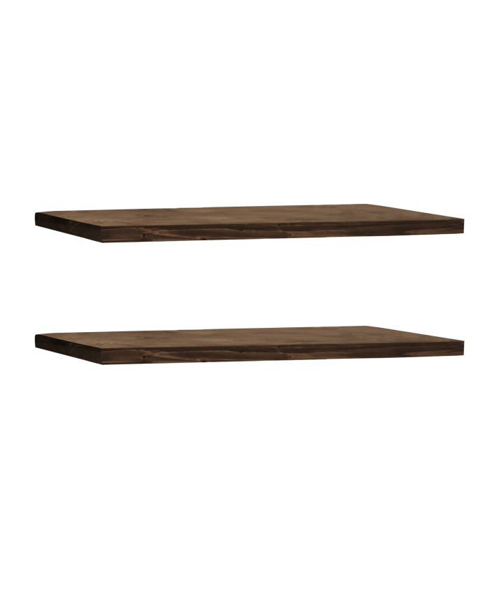 Pack 2 estanterías de madera maciza flotante tono nogal varias medidas