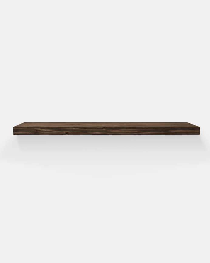 Pack 2 estanterías de madera maciza flotante tono nogal varias medidas