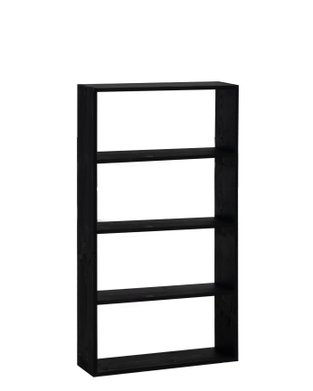 Estantería de madera maciza tono negro con 3 estantes
