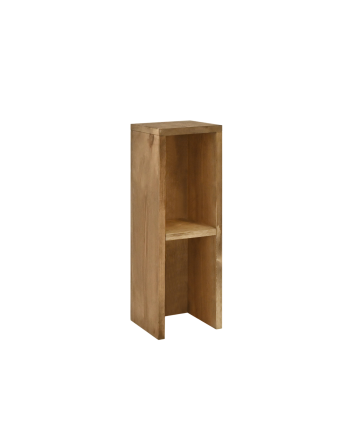 Mesita de noche o auxiliar madera maciza en tono roble oscuro de 60x20cm