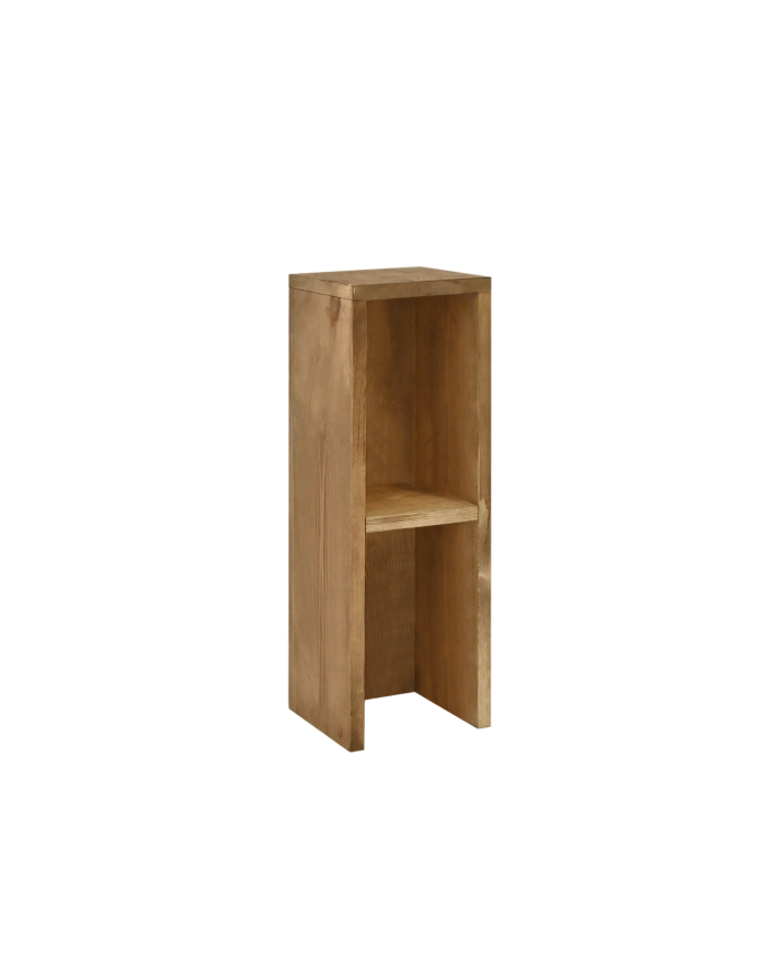 Mesita de noche o auxiliar madera maciza en tono roble oscuro de 60x20cm