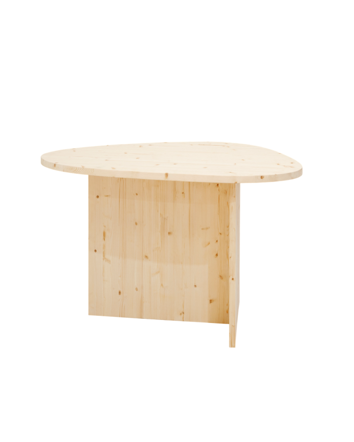 Mesa de comedor de madera maciza en tono natural de 143cm