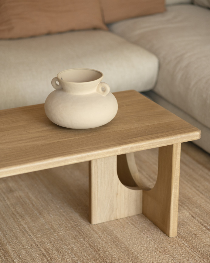 Mesa de centro de madera maciza de álamo en 120x50cm