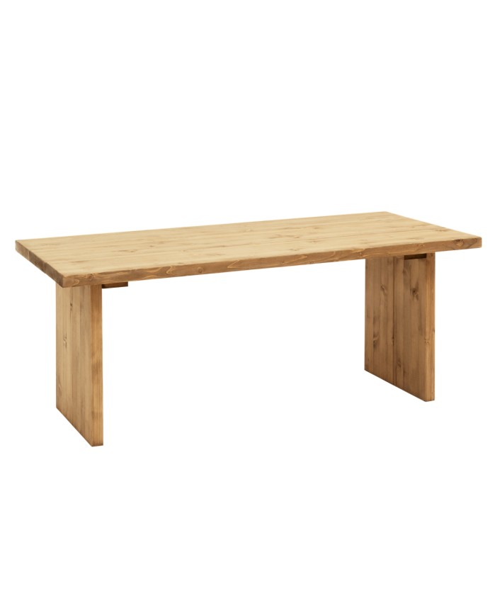 Mesa de centro de madera maciza acabado roble oscuro de 120x60cm