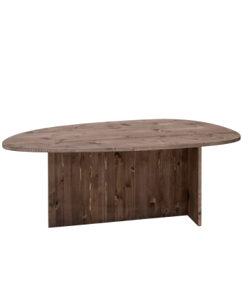 Mesa de centro de madera maciza en tono nogal de 129cm