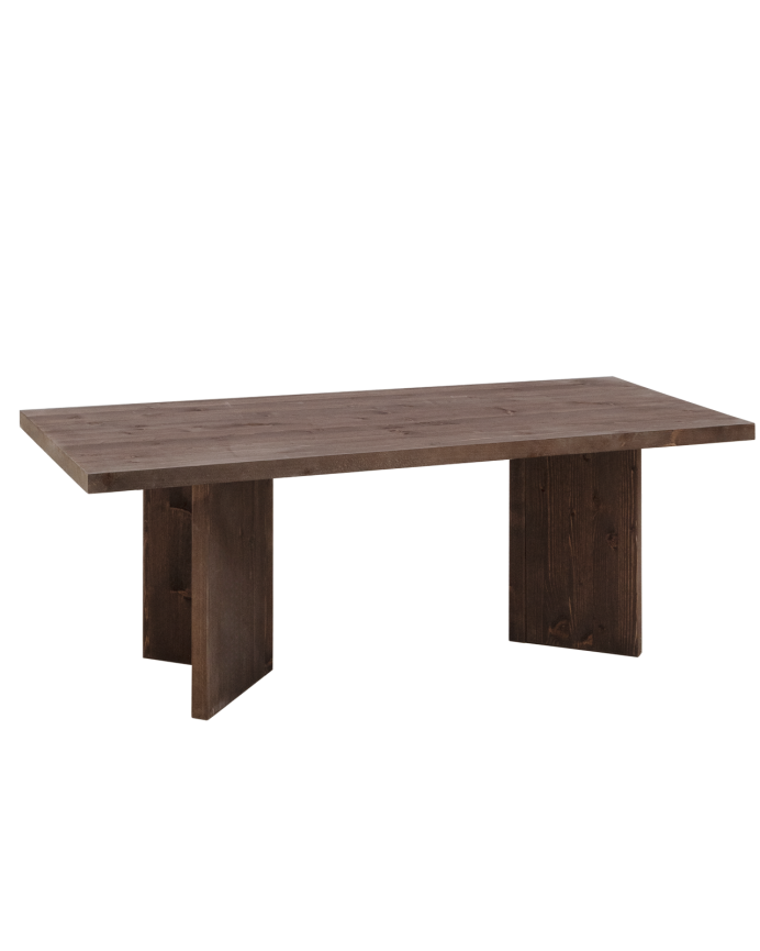 Mesa de centro de madera maciza en tono nogal de 120x55cm