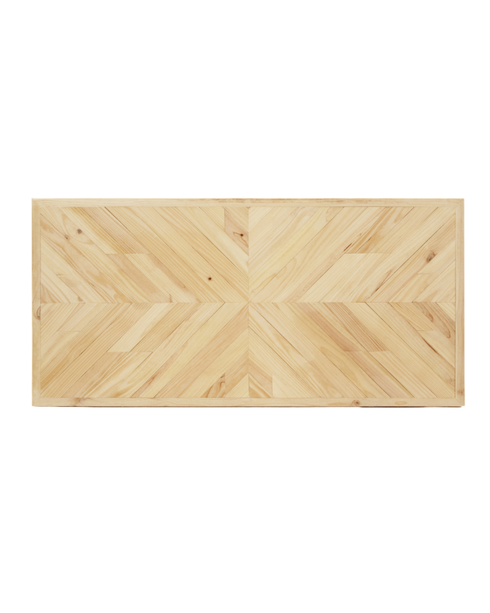Cabecero de madera maciza estilo étnico en tono natural de 80x165cm