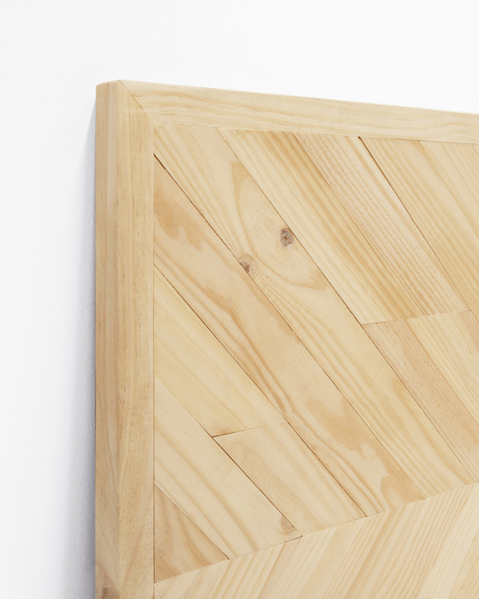 Cabecero de madera maciza estilo étnico en tono natural de 80x165cm