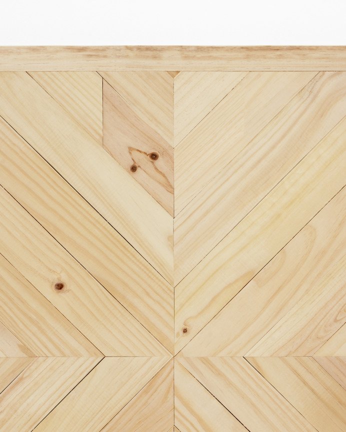 Cabecero de madera maciza estilo étnico en tono natural de 80x165cm