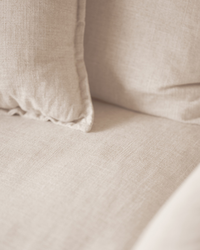 Sillón de algodón y lino desenfundable tono blanco de 98x90cm