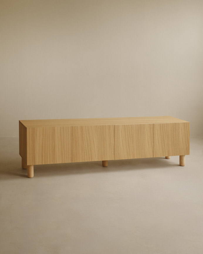 Mueble TV de chapa de madera de roble natural en varias medidas
