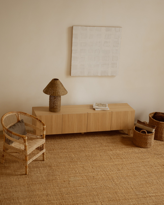 Mueble TV de chapa de madera de roble natural en varias medidas