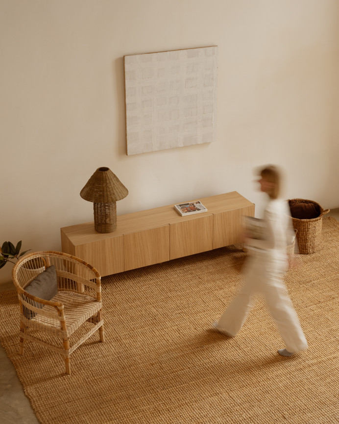 Mueble TV de chapa de madera de roble natural en varias medidas