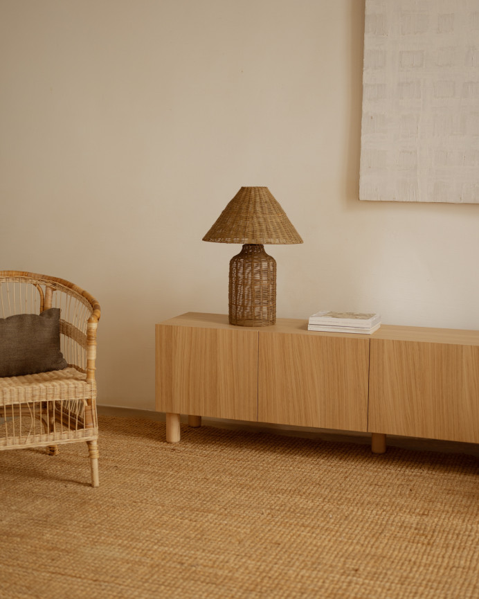 Mueble TV de chapa de madera de roble natural en varias medidas