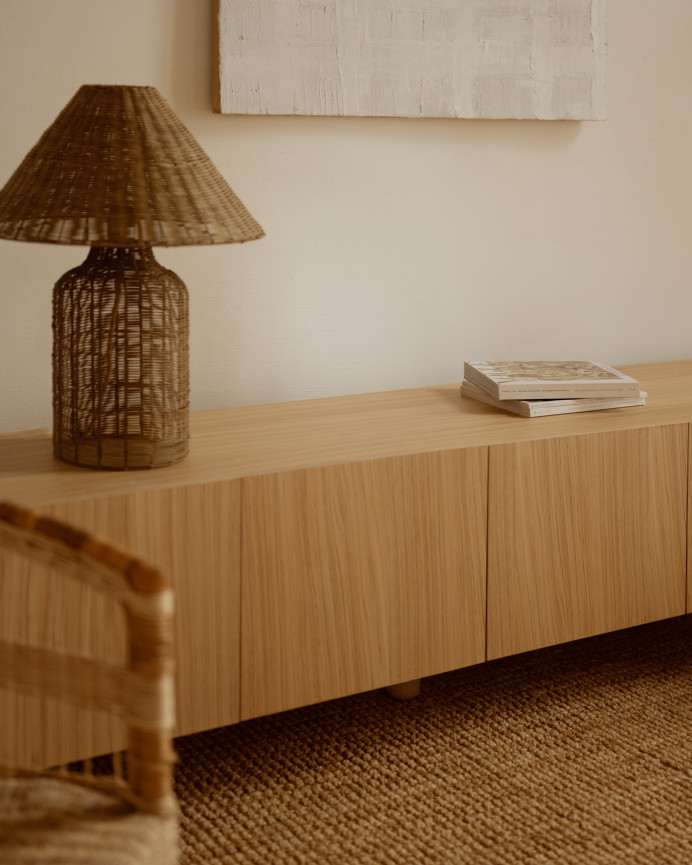 Mueble TV de chapa de madera de roble natural en varias medidas