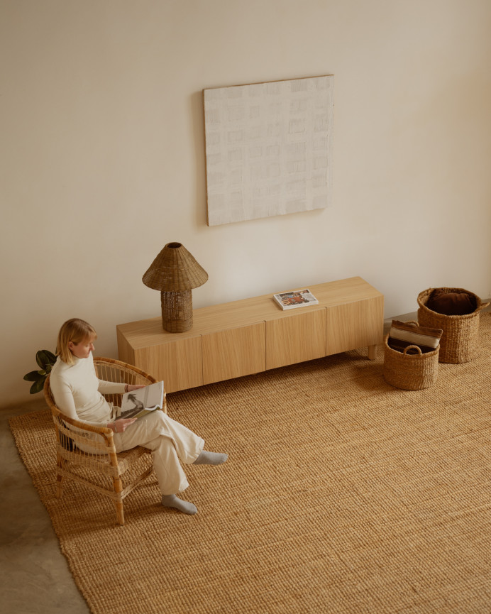 Mueble TV de chapa de madera de roble natural en varias medidas
