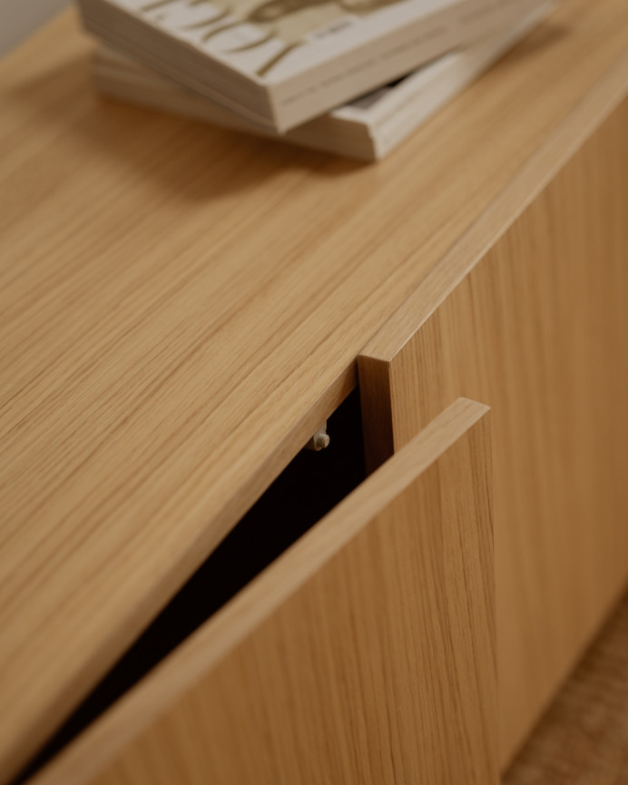 Mueble TV de chapa de madera de roble natural en varias medidas