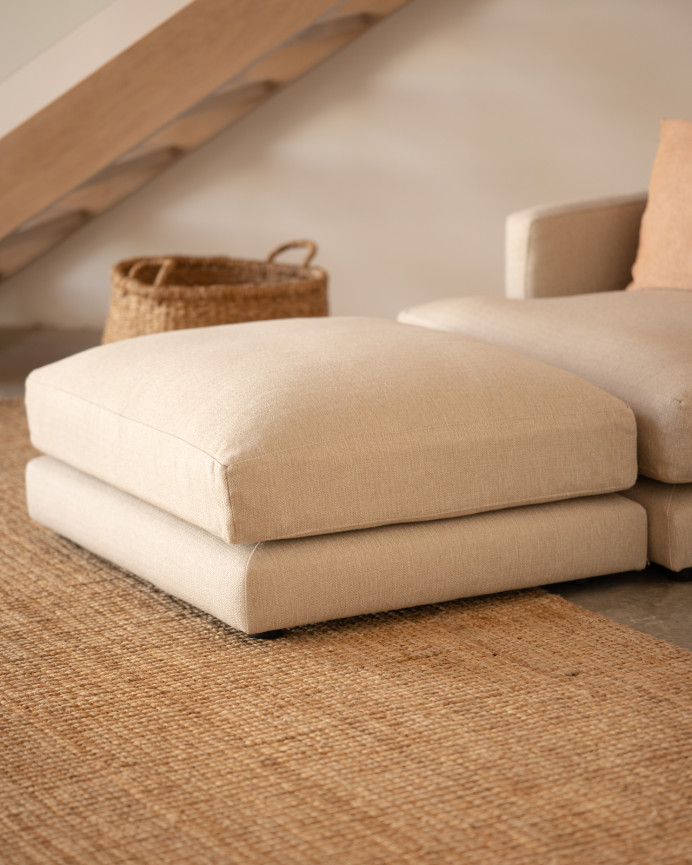 Puf tono beige de 96x80cm