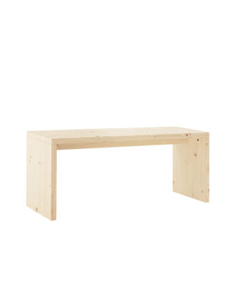 Mesa de centro de madera maciza en tono natural de 110x45x35cm
