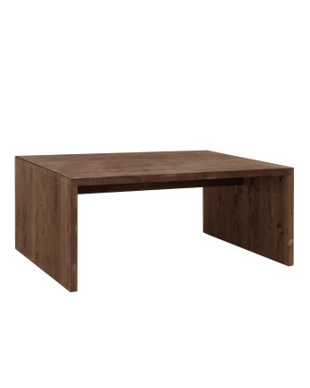 Mesa de centro de madera maciza en tono nogal de 110x45x74cm