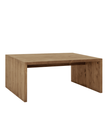 Mesa de centro de madera maciza en tono roble oscuro de 110x45x74cm