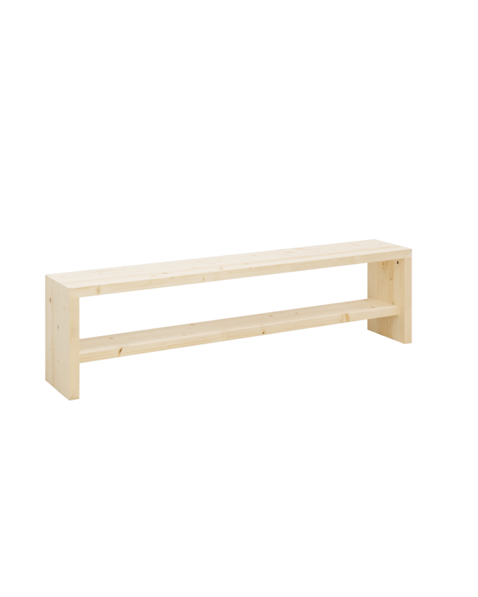 Banco zapatero de madera maciza en tono natural de varias medidas