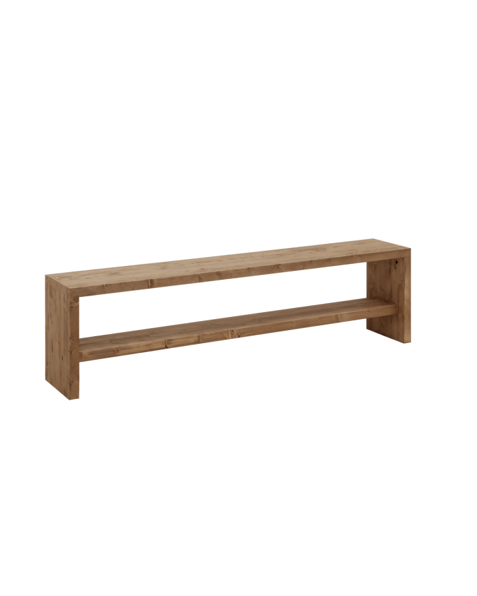 Banco zapatero de madera maciza en tono roble oscuro de varias medidas