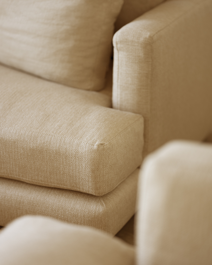Sofá con chaise longue izquierdo tono beige de varias medidas