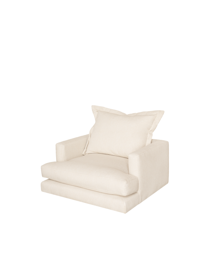 Sillón tono blanco roto de 105x106cm