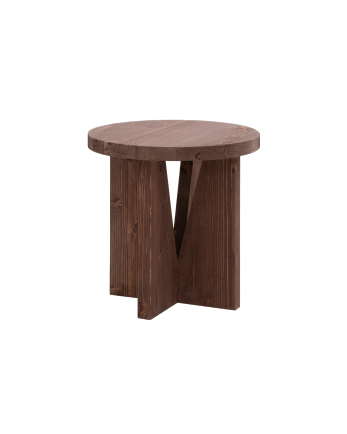 Mesita de noche de madera maciza en tono nogal de 40x40cm