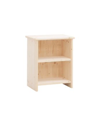 Mesita de noche de madera maciza en tono natural de 50x42cm