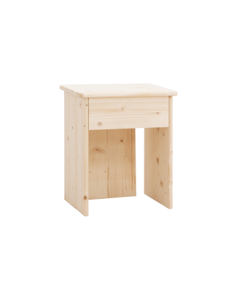 Mesita de noche de madera maciza en tono natural de 50x42cm