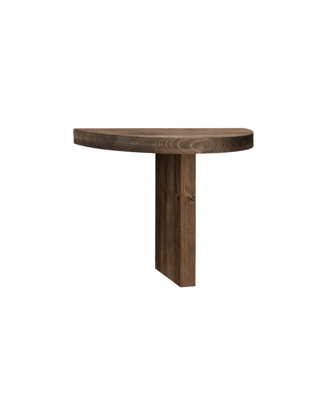 Mesita de noche de madera maciza flotante en tono nogal de 27x40cm