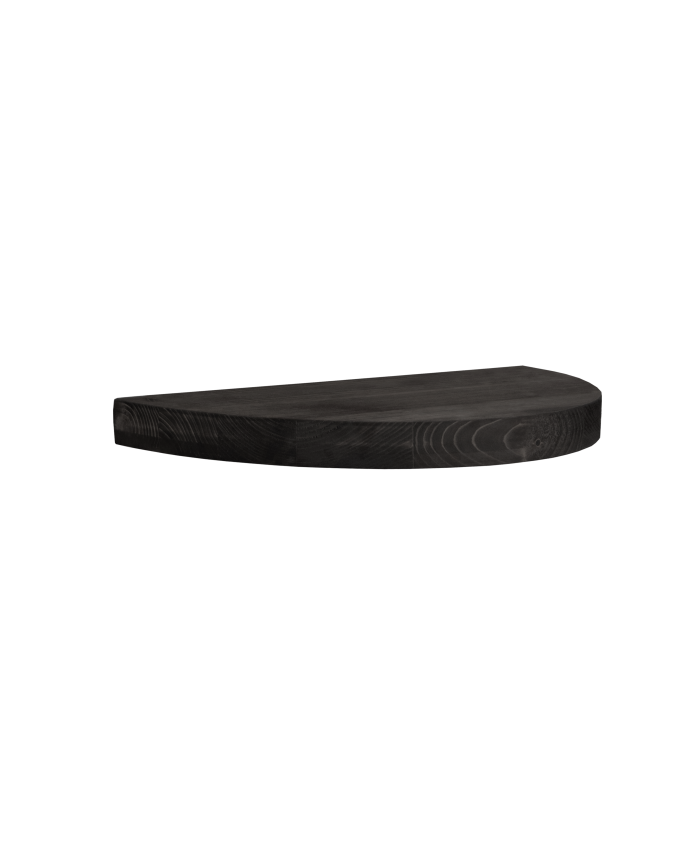 Mesita de noche de madera maciza flotante en tono negro de 3x40cm
