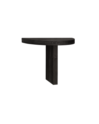 Mesita de noche de madera maciza flotante en tono negro de 27x40cm