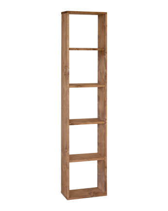 Estanteria de madera maciza en tono roble oscuro con 4 estantes