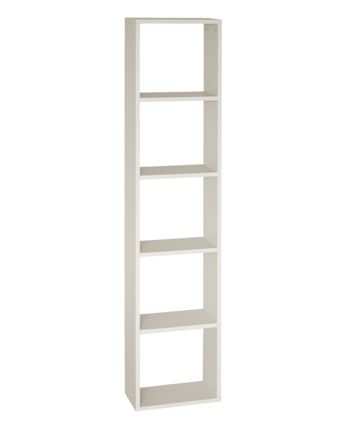 Estanteria de madera lacada en tono beige con 4 estantes