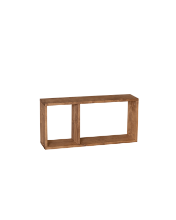 Mueble auxiliar de madera maciza en tono roble oscuro con 1 separador